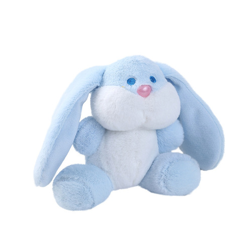 Plush Doodle Rabbit Keychain Cute Blue Eyes Rabbit Plush Doll Pendant Small Gift Ornament Wholesale