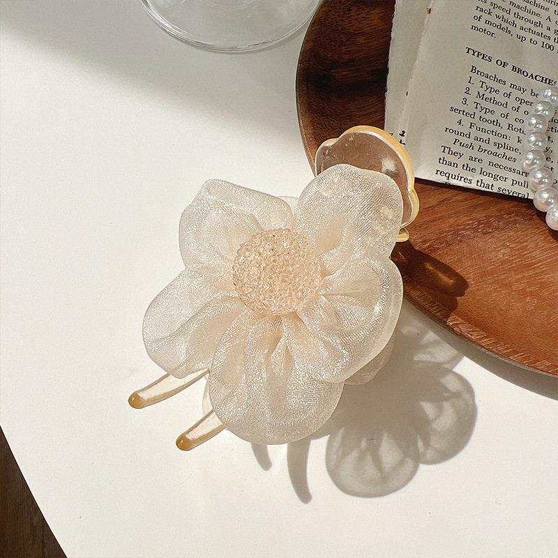 Corea del Sur cabeza de bola de girasol gran pinza de Cabeza trasera femenina temperamento horquilla updo pelo artefacto clip tocado Acrílico