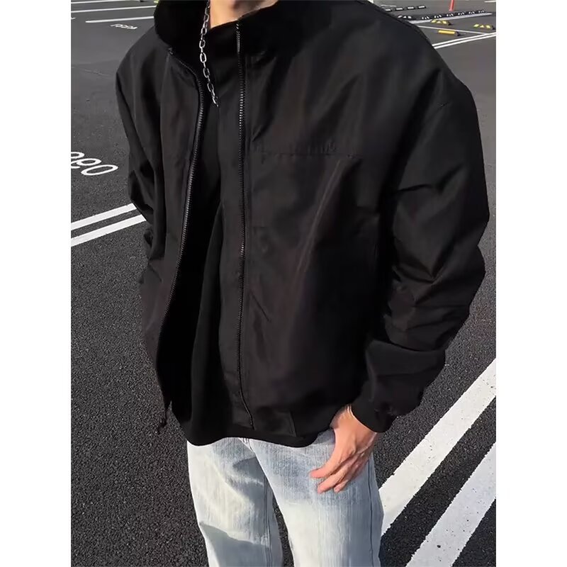 军绿色美式飞行员夹克男款春秋感痞帅教练工装夹克广州棒球服|undefined