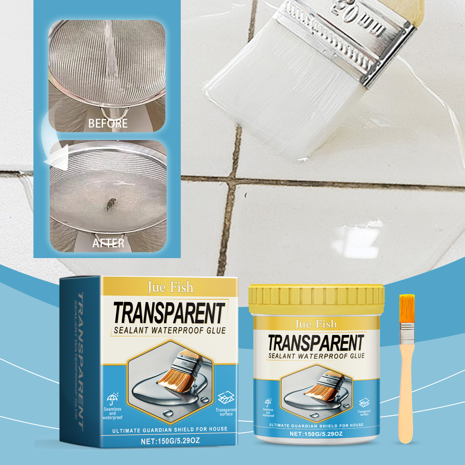 Jue-Fish transparent sealing waterproof glue hidden sealing…