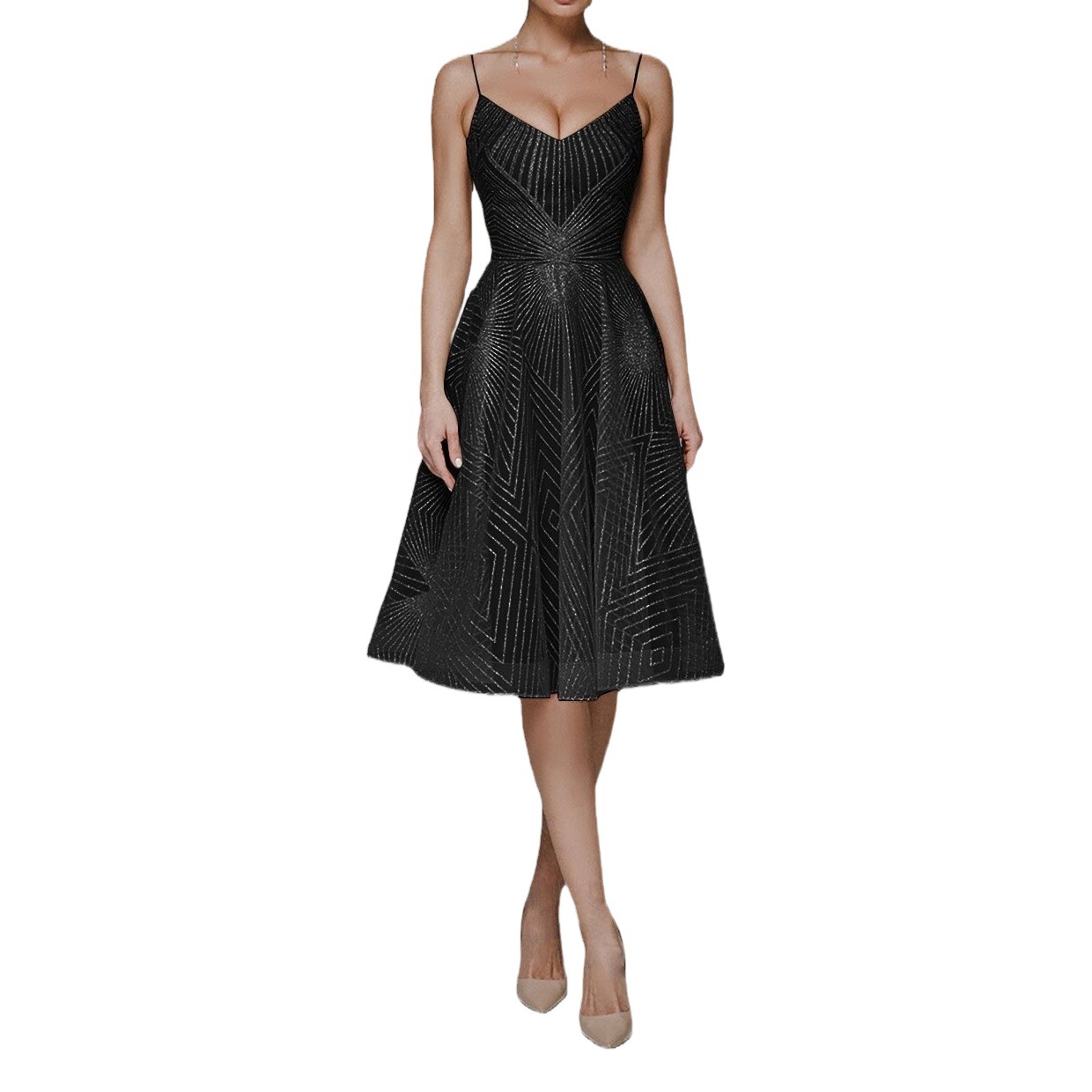 2021 primavera y verano nuevo vestido de mujer de comercio exterior estación independiente vestido sin mangas bordado de correa sexy europeo y americano