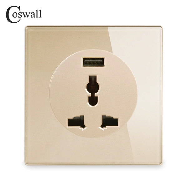 Glass gold multi-hole USB (DC 5V, 2.4A)