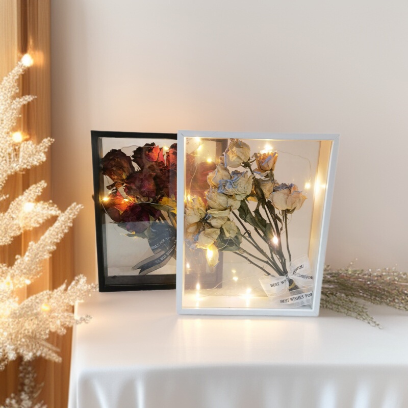 New hollow 4cm double transparent dried flower photo frame wooden creative specimen double-sided display frame New hollow 4cm double transparent dried flower photo frame wooden creative specimen double-sided display frame