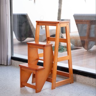 Multi-functional Steady Ladder Stool Folding Household Ladder Kitchen Bar Storage Rack Herringbone Ladder Small Portable Three-step Ladder