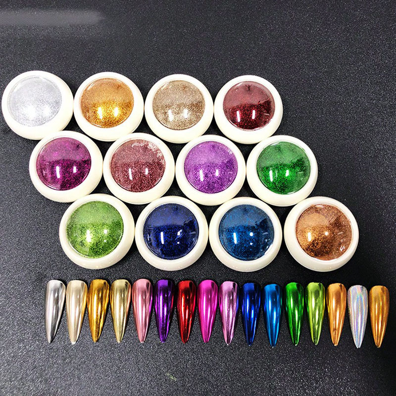 Cross-border explosions nail magic mirror powder flour wholesale plating powder nail titanium powder color laser factory direct sales