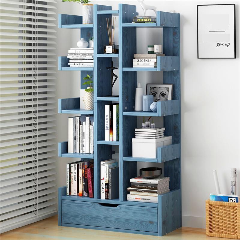 Estante de almacenamiento estante piso sala de estar simple hogar estudiante multi-capa integrada Pared de almacenamiento de libros estante moderno minimalista