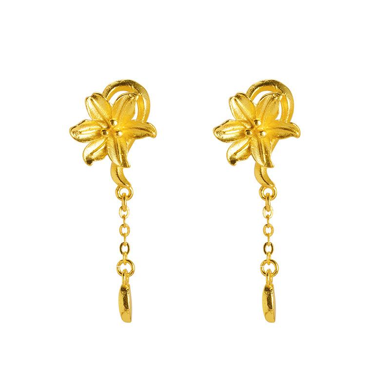 Fabricantes de auriculares de flores de oro de lujo ligero galvanizado directamente para adornos de auriculares femeninos de hiedra de alto nivel nicho