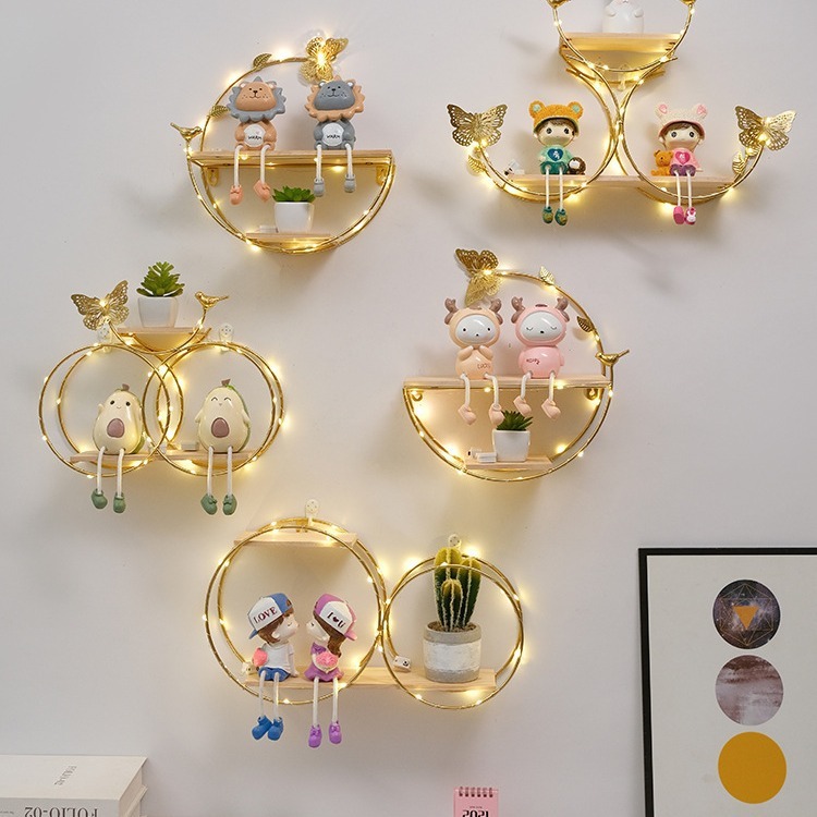 穴なしリビング壁掛け壁面装飾品軽くて豪華な壁にソファの背景壁飾り収納棚|undefined