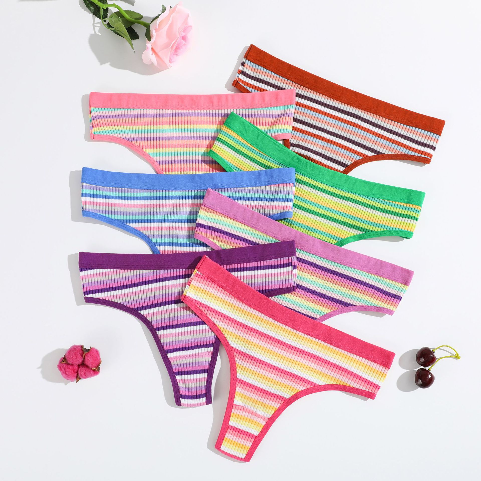Nuevos productos de algodón roscado de color damas thongs abdominal de mejora de cadera transpirable de dos capas fabricantes de ropa interior de niñas