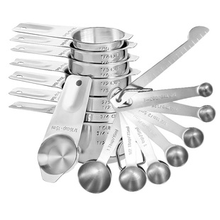 Seven-Piece Set 304 Stainless Steel Measuring Cup Measuring Spoon Set Baking Tools with Scale Seasoning Measuring Spoon Meter Quantitative Spoon