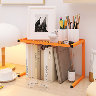 Metal Information Bookshelf Desktop Storage Rack Laptop Stand Mobile Phone Four-Part Storage File Rack Multi-Function