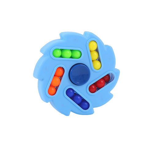 Children's Kindergarten Intelligent Finger Burger Little Magic Bean Double-sided Magic Plate Gyro Rubik's Cube Fingertip Spinning Magic Bean Toy