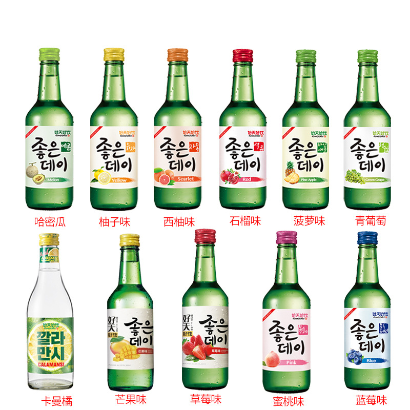 韓國燒酒好天好飲果味燒酒清酒預調雞尾酒360ml*20瓶整箱