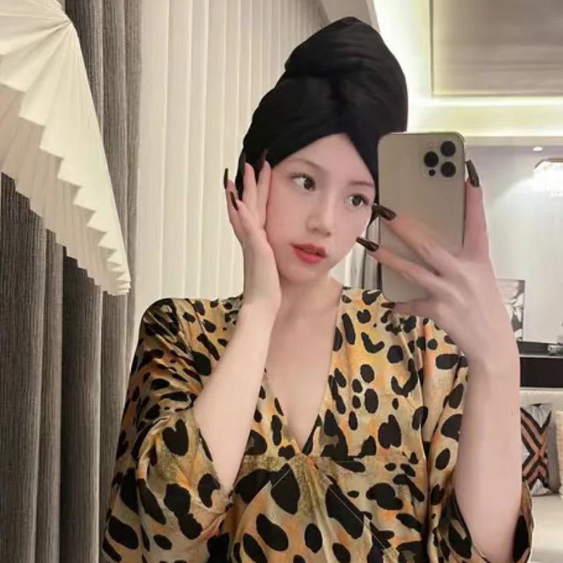 Casual Style Casual Solid Color Imitated Silk Hair-drying Cap