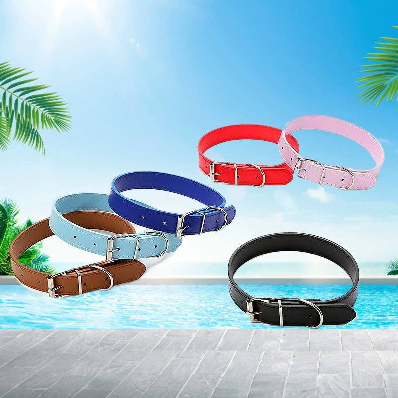Производитель поставляет ошейники для собак из искусственной кожи, различные размеры, простые ошейники, плоские ошейники для животных, разноцветные ошейники для собак, светящиеся в темноте.