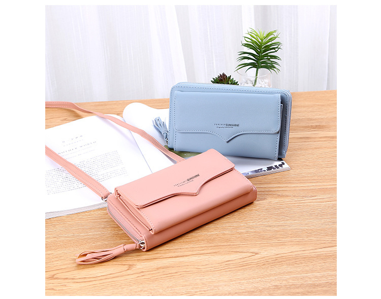 Unisex Solid Color Pu Leather Zipper Wallets display picture 1