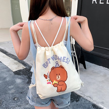 正版布朗熊系列双肩包2025新款厂家批发大容量卡通背包旅行帆布袋