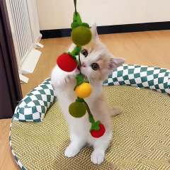 猫薄荷玩具串只小柿子小蕃茄逗猫棒带响铃猫咪玩具解闷神器逗猫棒