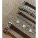 Vintage American-style Denim Belt Women's Millennium Style Sweet Cool Cross Design All-match Stitching Hot Girl Metal Belt