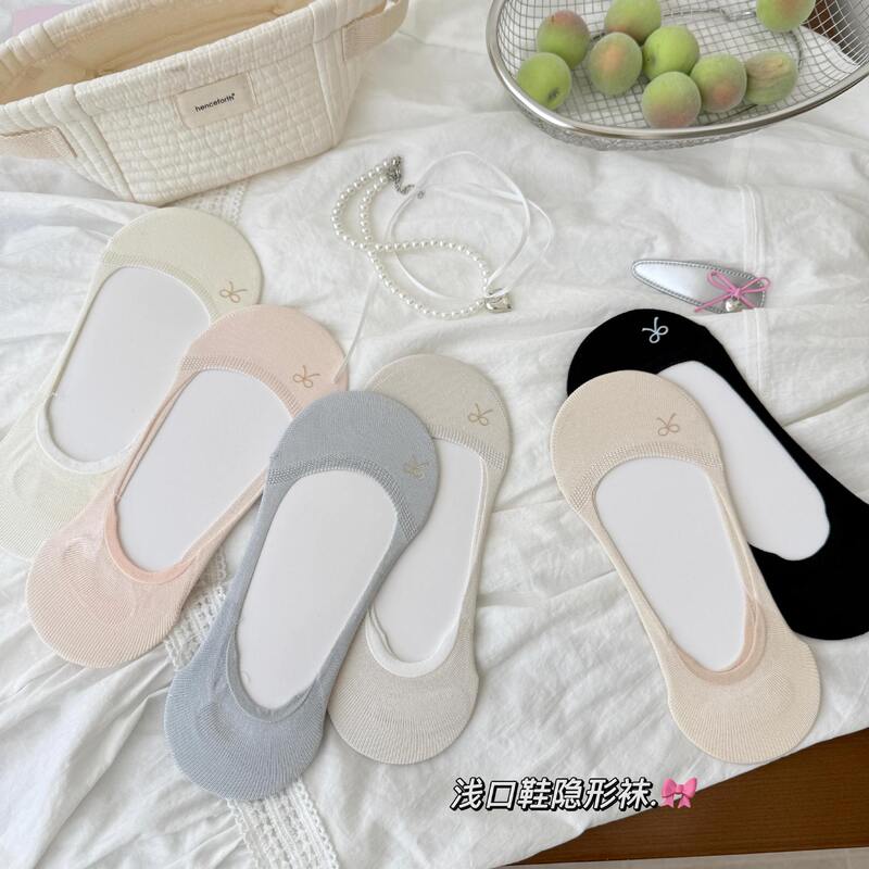 Shallow Mouth Invisible Socks for Women, Thin Heel Silicone Non-Slip Non-Falling Boat Socks, Breathable Moisture-Wicking Shallow Mouth Socks