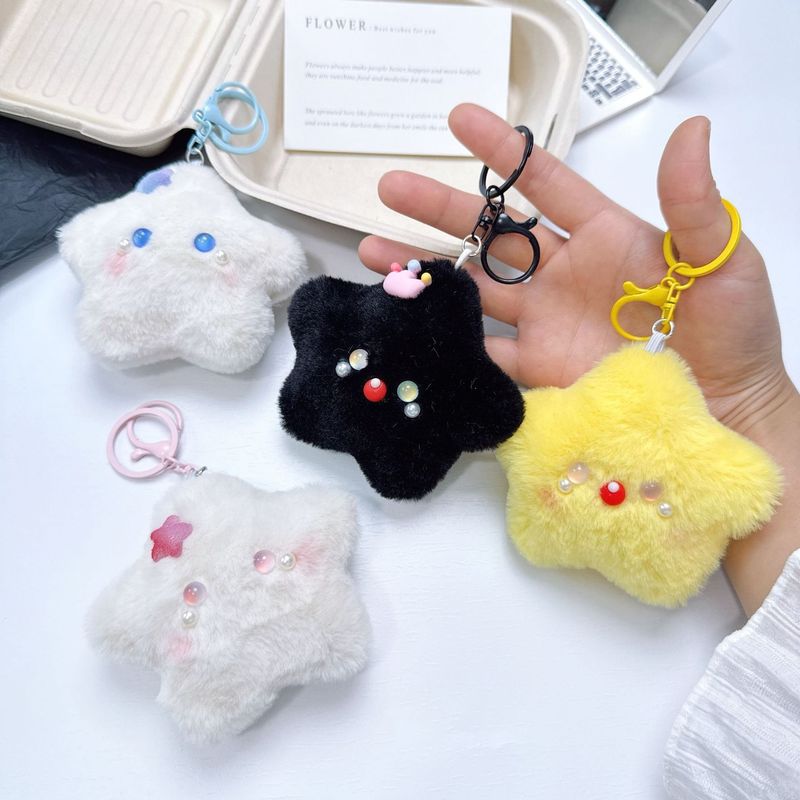 きしむクリエイティブスターぬいぐるみペンダント黒五芒星人形キーホルダーカップル親友ギフト卸売|undefined