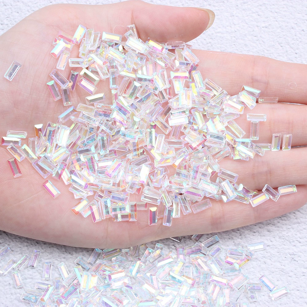 Rectangular nail decoration for manicure, diamond accessory for nails, new collection, internet celebrity, DIY