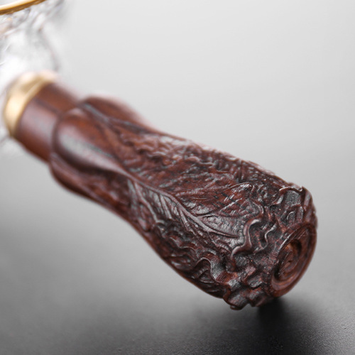 Glass side handle fair cup tea leaking cup walnut pattern male cup even cup tea sea heat-resistant tea divider tea set accessories