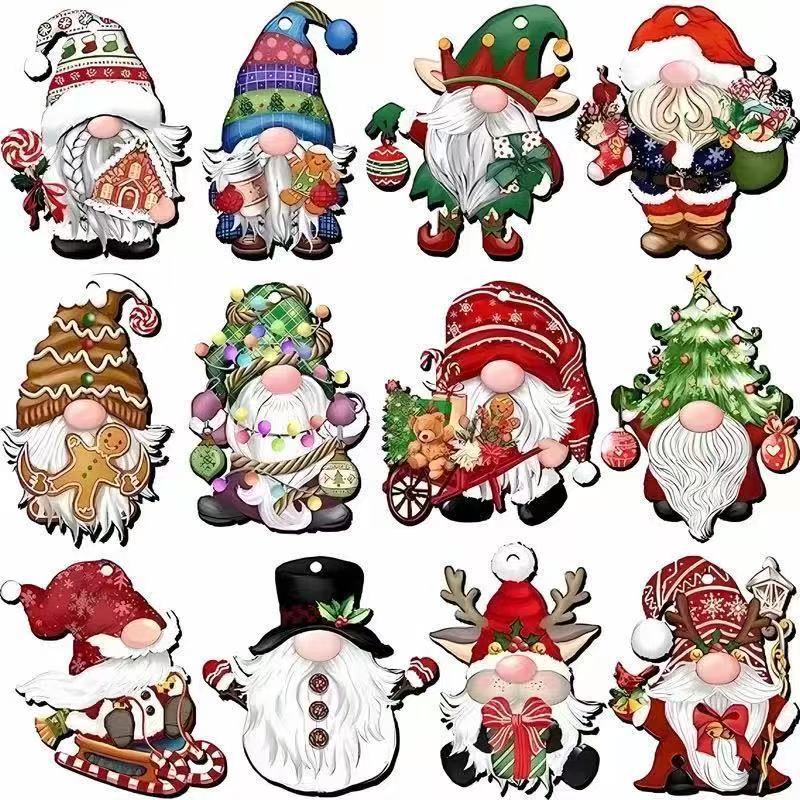 国境を越えた人気のクリスマスドワーフ木製クリスマスツリー装飾ペンダント冬クリエイティブパーティーパーティー木製ペンダント|undefined