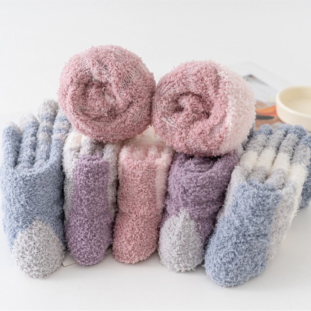 Calcetines de Piso para Dormir de Mujer de Poliéster Térmicos y Antifricción para Invierno