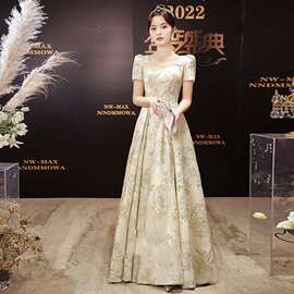 晚礼服裙女2026新款夏季花布宴会声乐艺考仙气在逃公主礼服连衣裙