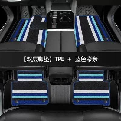 c5x foot mat surrounding Citroen: Universal Foot Pad - thickened-double-layer-tpe-foot-mat-blue-color-strip-snow-silk-model-21-24-versailles-cx5