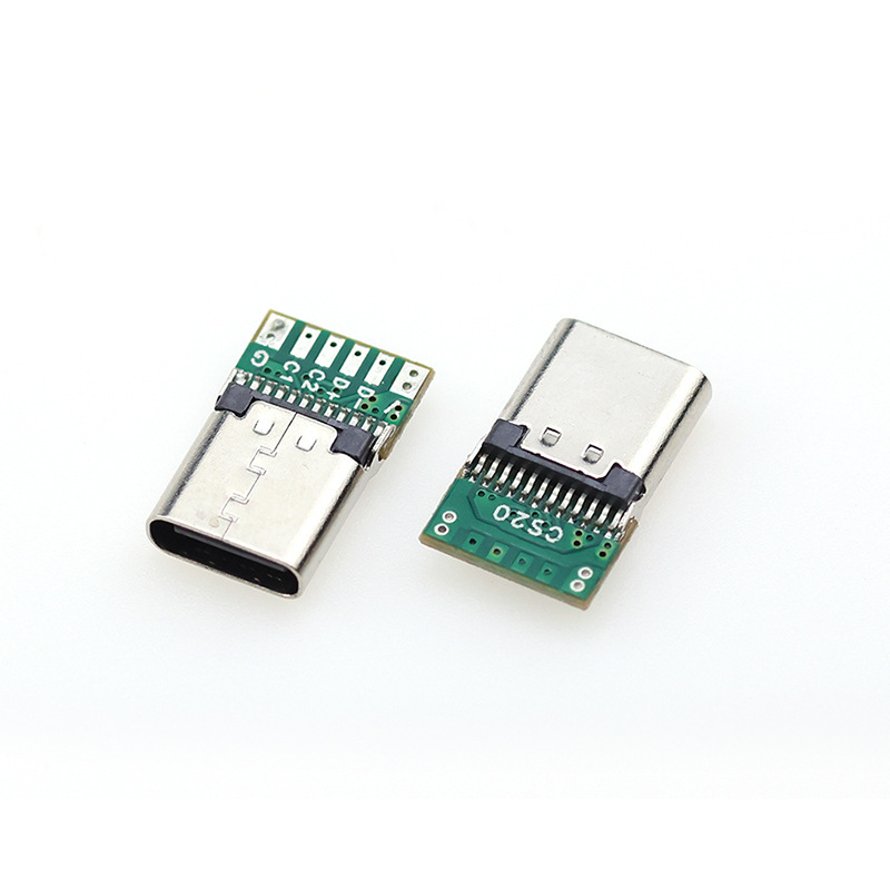 TYPE-C24P母座6芯pcb板付きパッド充電無抵抗サポート急速充電伝送type-c母座|undefined