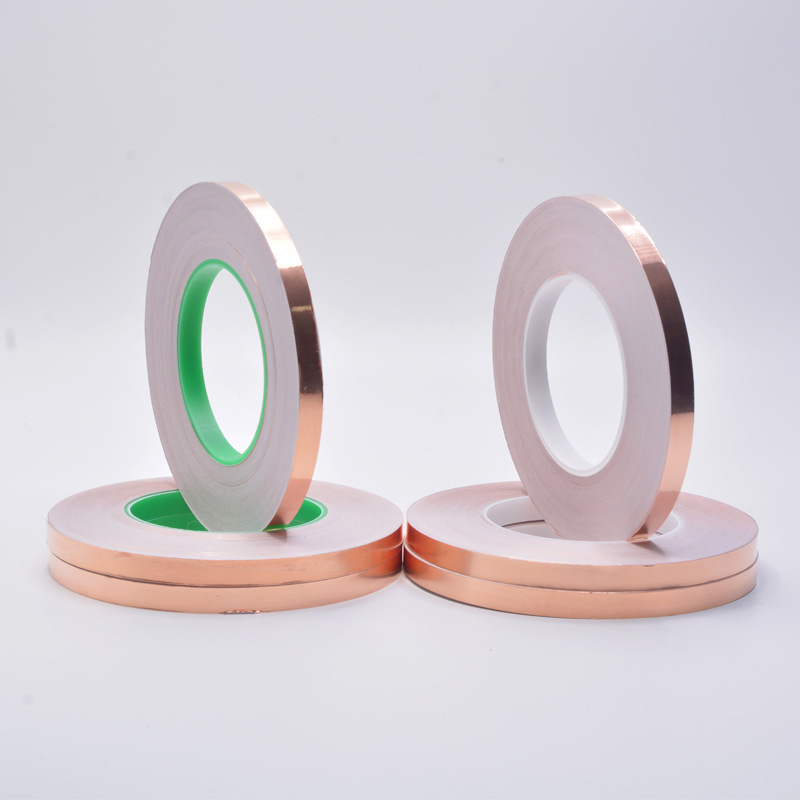 Cinta de lámina de cobre blindaje antiinterferente disipación de calor resistente a altas temperaturas guía única guía doble adhesivo conductor troquelado papel de lámina de cobre Mala