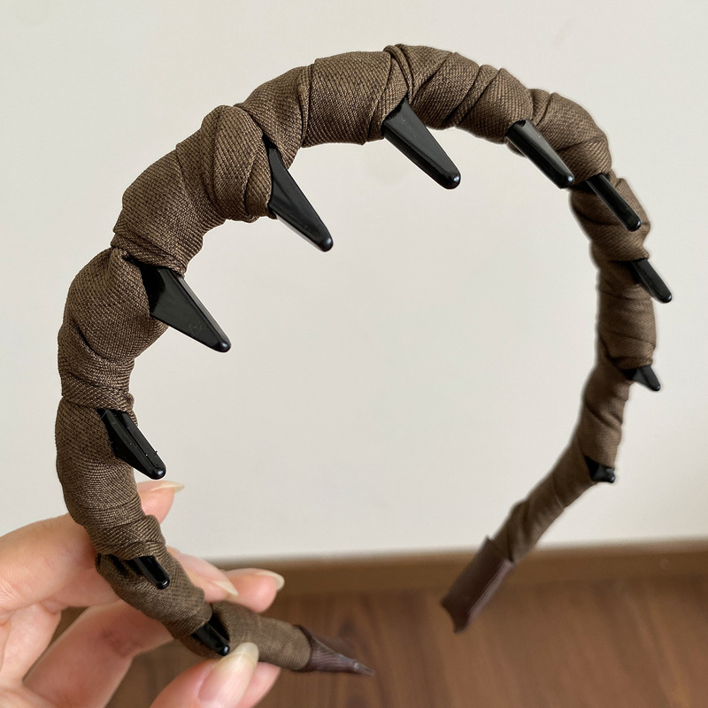 复古老钱风缠绕带齿发箍女增高颅顶显脸小头箍气质百搭防滑压发卡|undefined