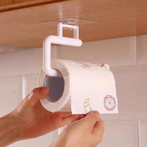 Paper Towel Holder without Drilling, Kitchen Paper Towel Rack, Cabinet Roll Paper Stand, Storage Shelf, Dish Towel Support, cling film and cloth organizer rack
