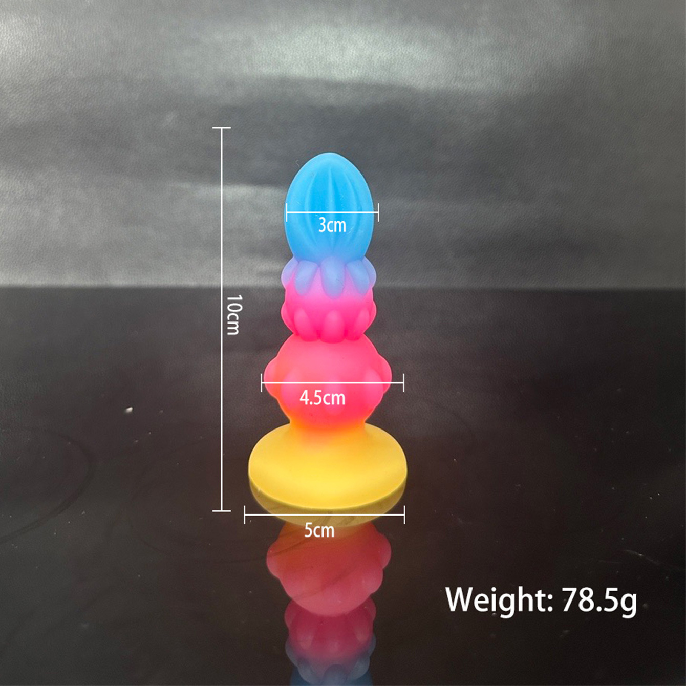 Silicone Anal Plug, Colorful Gourd Flower Design, Adult Unisex Toy — detail image 14
