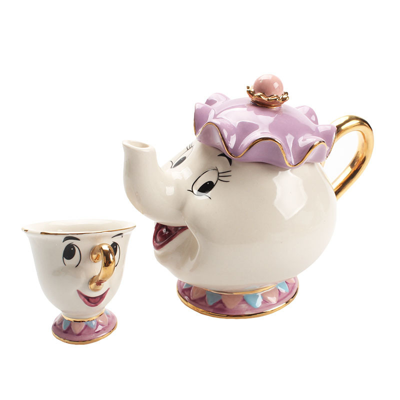 La belleza japonesa y la bestia set tetera archi taza de cerámica tetera Mrs. Potts set tetera