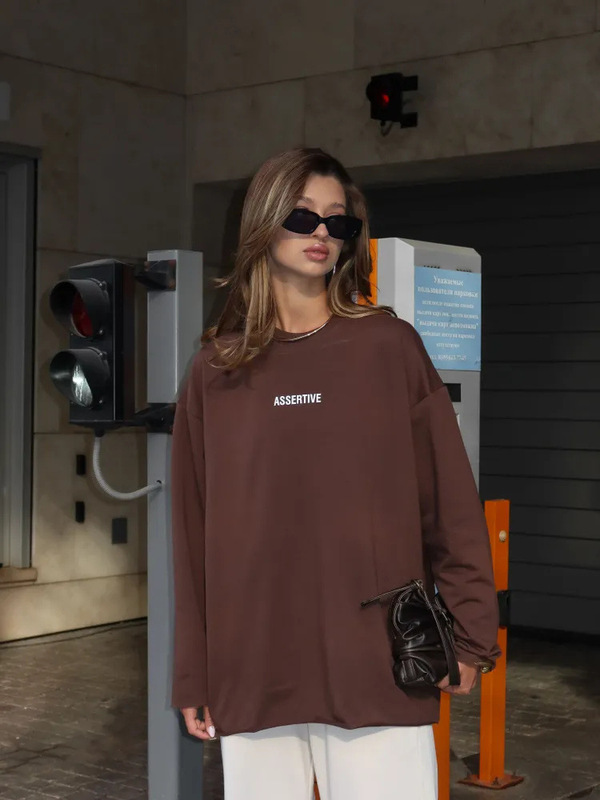 ヨーロッパとアメリカのクロスボーダー婦人服春と夏のルーズソリッドカラーオーバーサイズラウンドネック長袖カジュアルTシャツファッショナブルなスウェットシャツ|undefined
