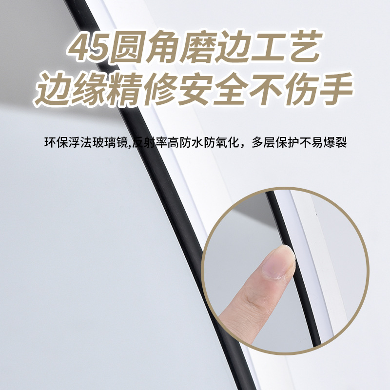 Espejo de baño inteligente LED redondo Pantalla táctil antiniebla con espejo de lámpara de pared de tocador espejo luminoso