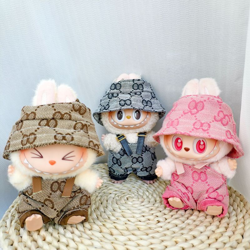 ラブブベビー服新商品2025着用可能ビニールラブブ人形周辺かわいい着せ替えビッグブランドオーバーオールセット|undefined