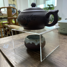 透明亞克力茶具展示架 黑色有機玻璃鞋子架分隔架化妝品U型陳列架