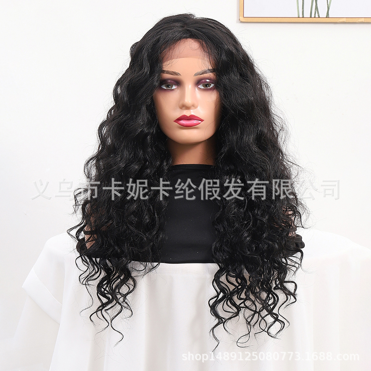 NEWLOOK nuevo tipo de pelucas onduladas largas transfronterizas europeas y estadounidenses, cubierta de encaje de cabello real.