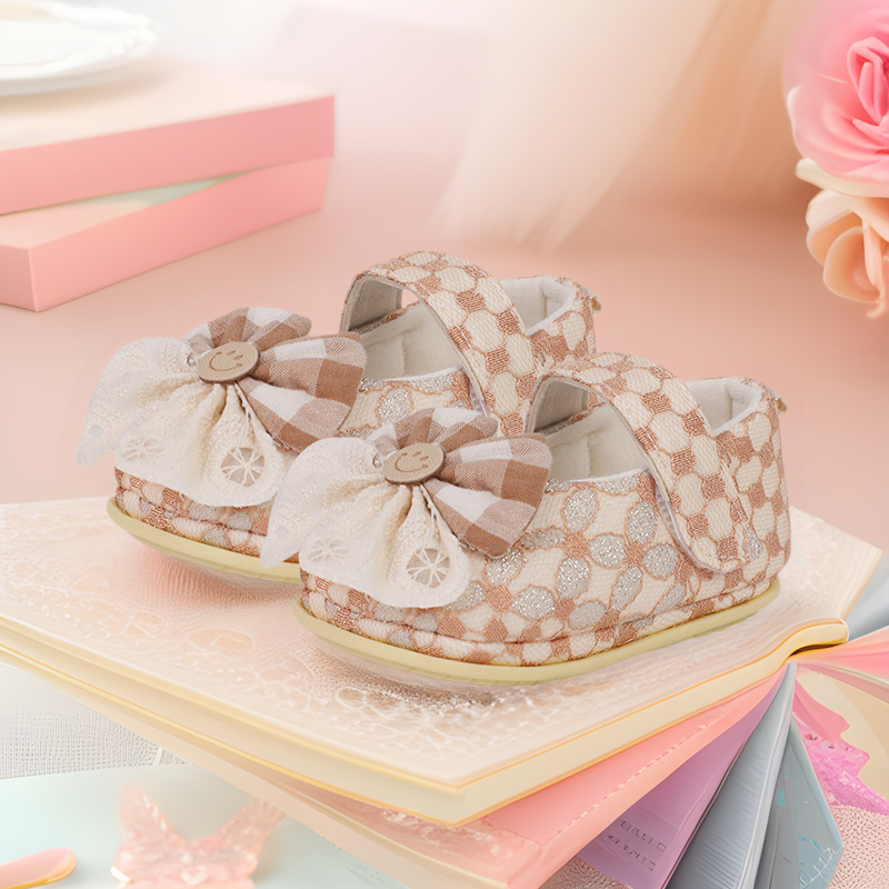 Spring, Autumn and Summer Non-Slip Breathable Princess Shoes for Baby Girls, New Chinese Style Baby Shoes, Anti-Falling Soft-Soled Toddler Shoes, Soft and Comfortable