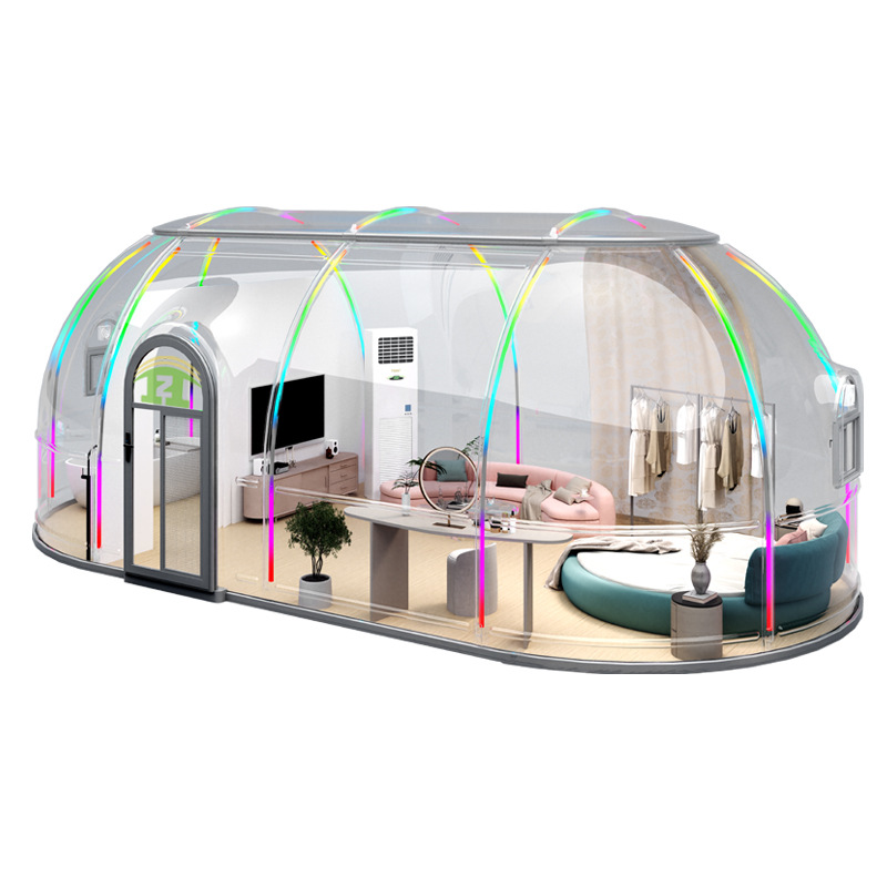 Habitación de estrellas al aire libre restaurante en línea PC Bubble House patio al aire libre sala de sol móvil hotel esférica tienda de campaña