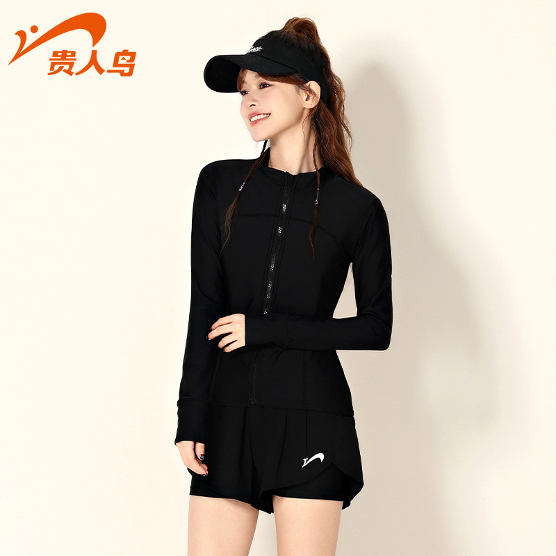 Guirenniao Swimsuit Women's Split 2025 New Long-Sleeved Swimsuit Conservative Fat Girl's Body-Covering Slimming Look Swimsuit