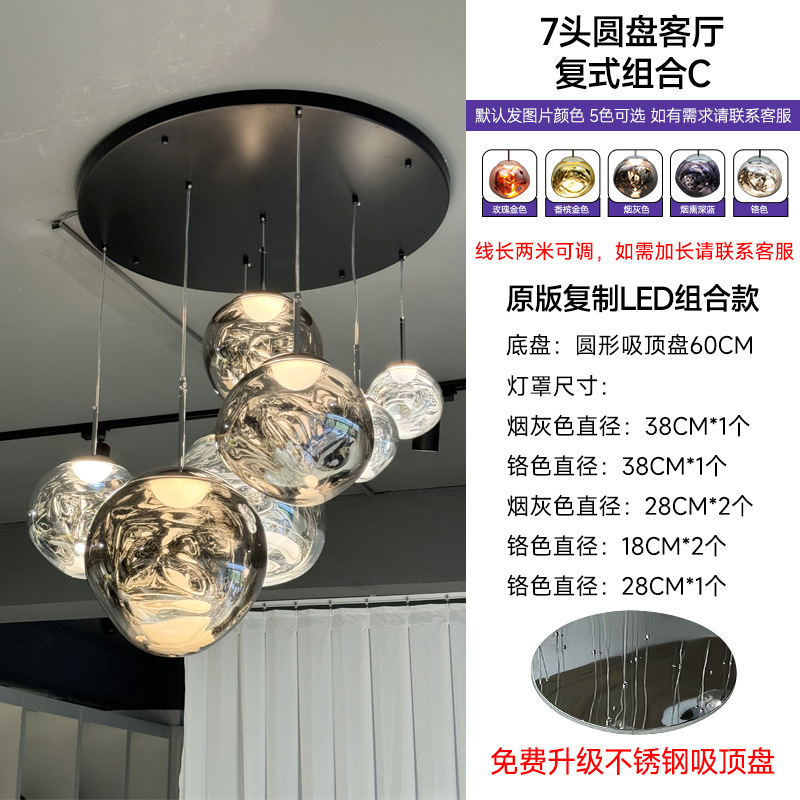 デザイナー溶岩シャンデリア大別荘loft複式選択階段間長シャンデリア客間バーシンプルレストラン|undefined