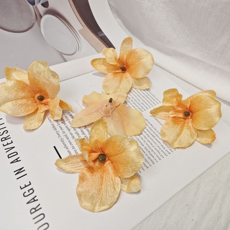 ベルベットの蘭の花 DIY ブライダルヘアアクセサリー 花飾り ヘアピン アクセサリー 花飾り 結婚式 ホームギフトボックス フェイクフラワー 胡蝶蘭|undefined
