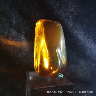 Baiji Billion Years Water Purified Blue Amber Bare Stone Blue Pepper Natural Amber Ornament Jewelry Raw Materials Decoration