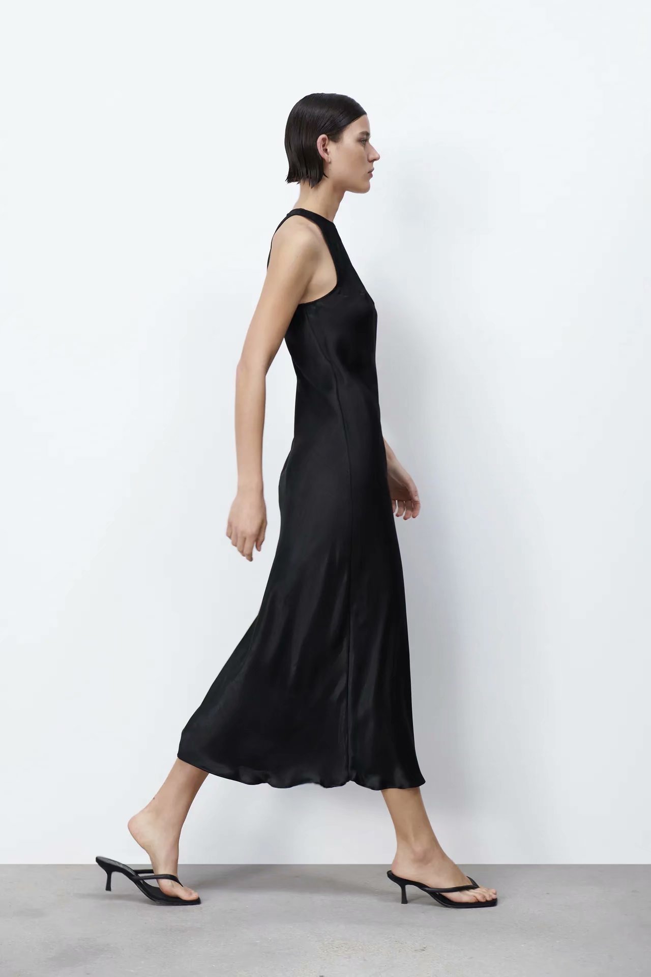 spring sleeveless black dress  NSAM50421