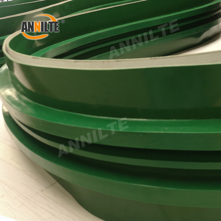 ANNILTE厂家直供PVC绿色输送带无缝连接导条传送带石膏线皮带